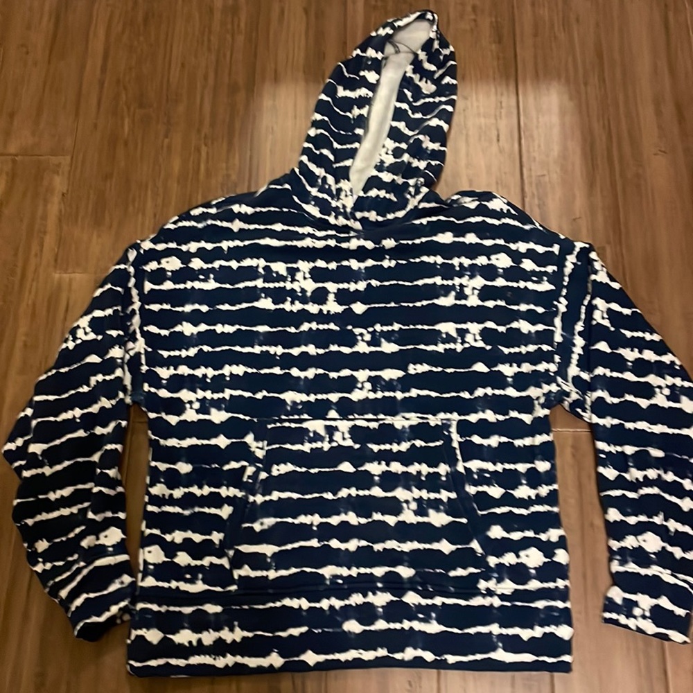 Athleta Balance Tahiti Blue Tie-dye Hoodie Sweatshirt